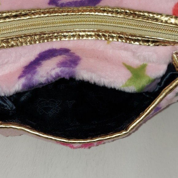 Betsey Johnson BETSEYVILLE PINK FUR HOBO BAG - Picture 6 of 14